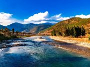 Mountain Near River in Bhutan