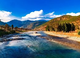 Mountain Near River in Bhutan