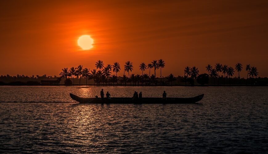 Alleppey Beach Sunset Night View